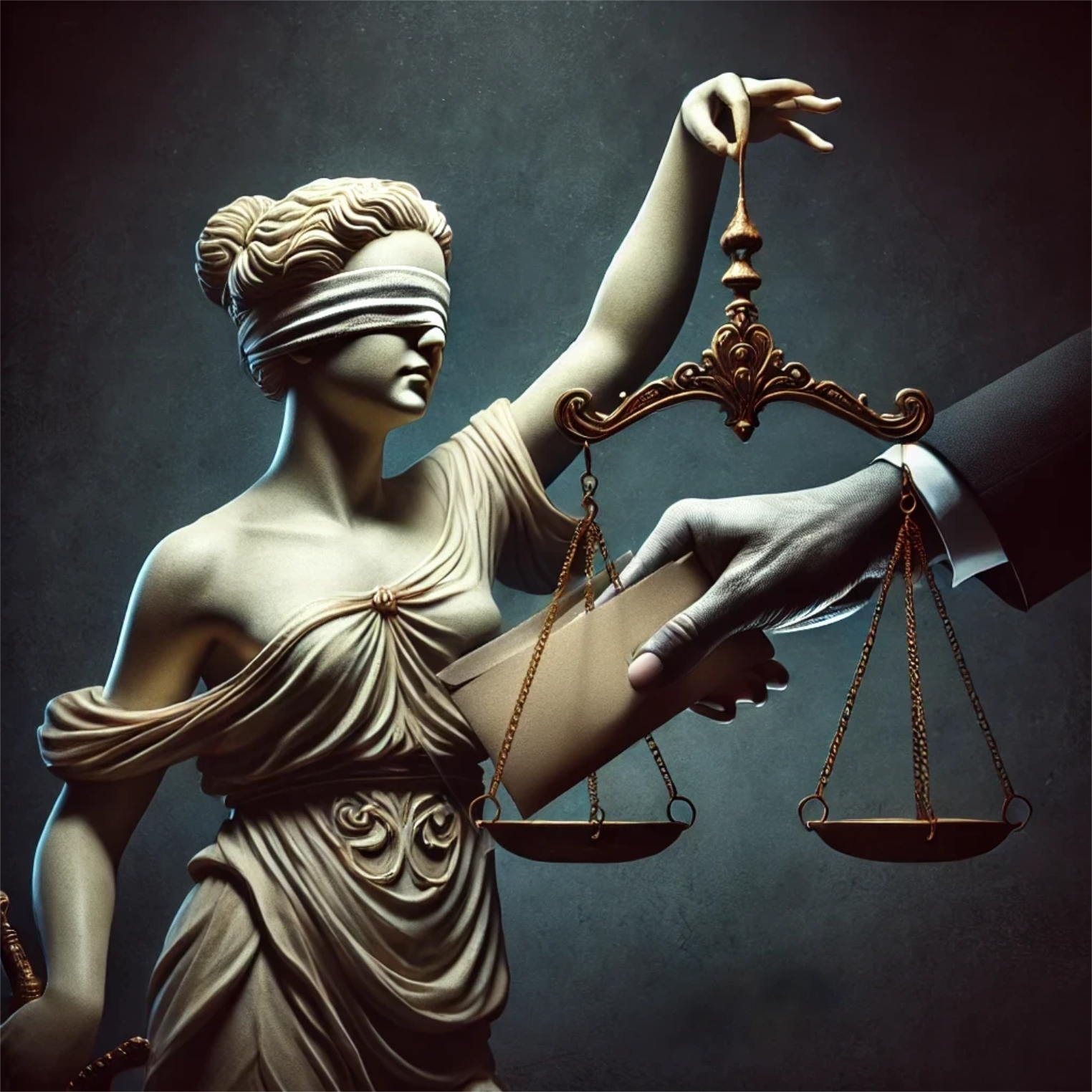 Dama de la Justicia con los ojos vendados