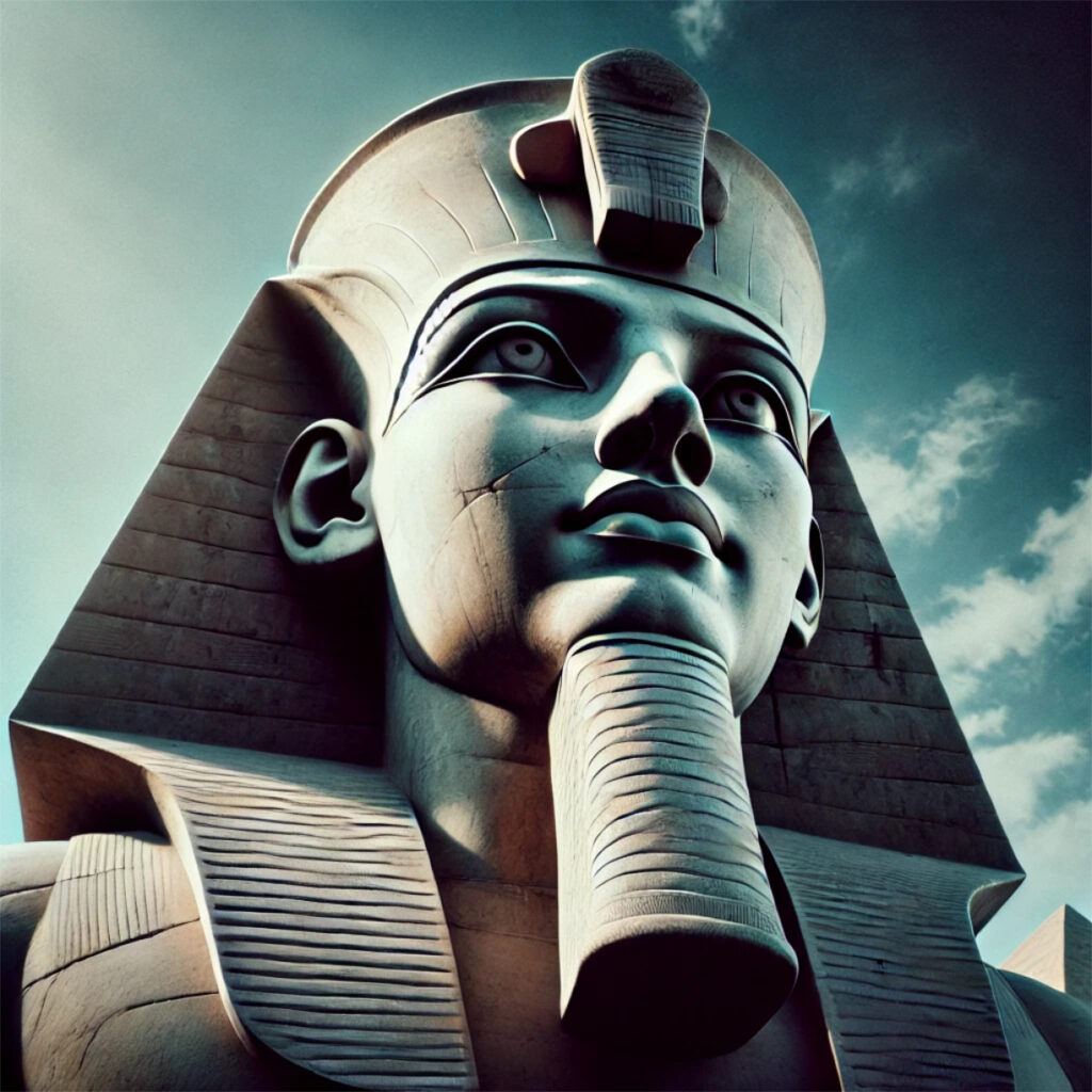 Primer plano de una estatua de Ahmose I