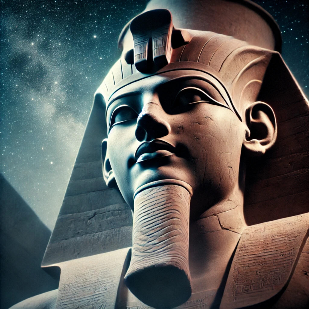 Primer plano de una estatua de Mentuhotep II