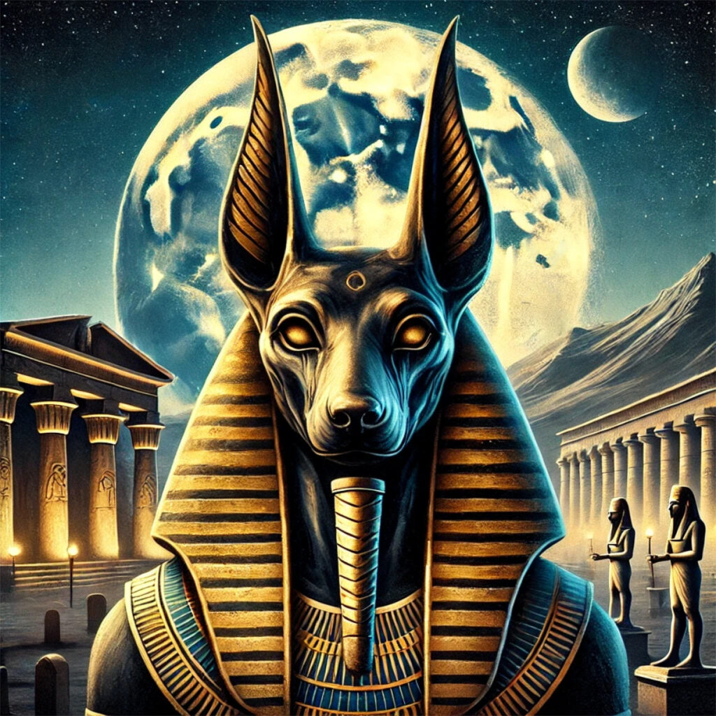 Retrato del dios egipcio Anubis