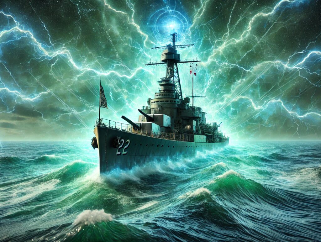 El USS Eldridge envuelto en un campo electromagnético