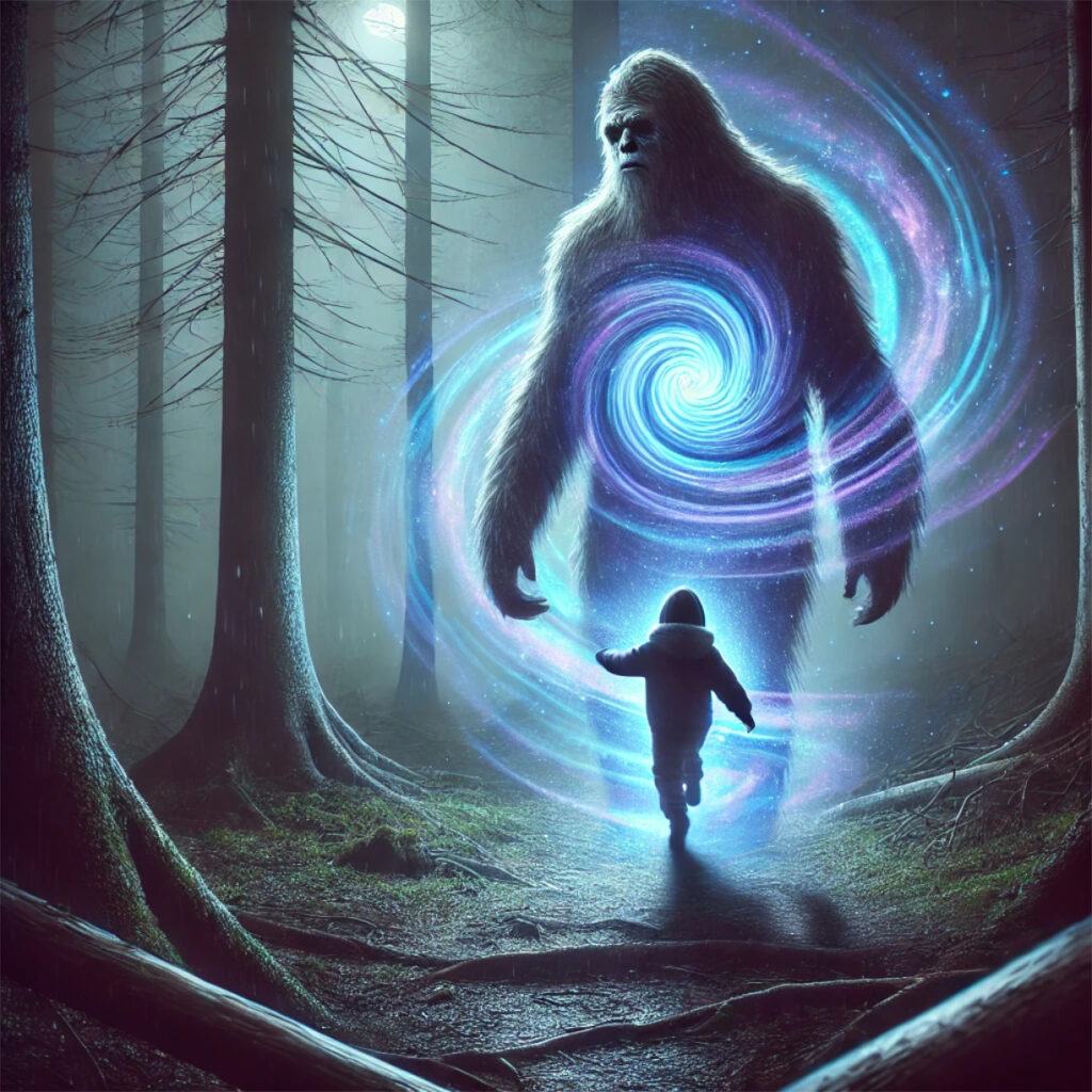Pie Grande emerge de un portal dimensional
